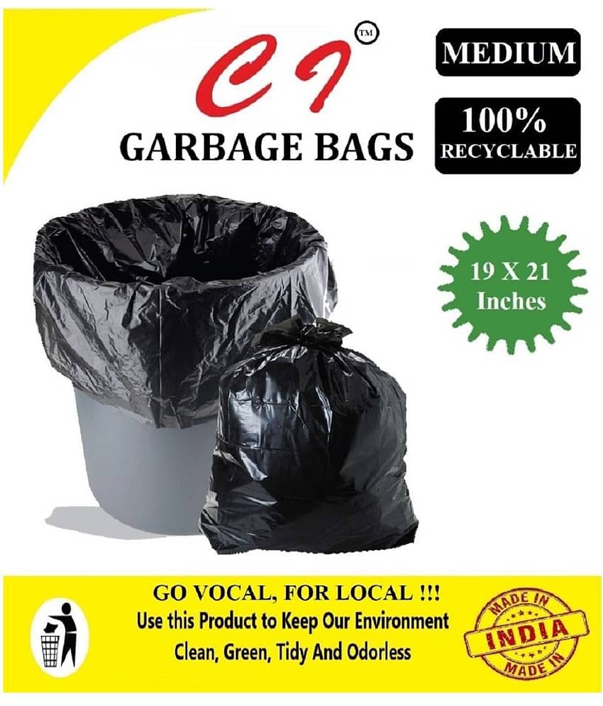 C I- Medium 150 pcs - 19X21 Disposable Garbage Trash Waste Dustbin Bags