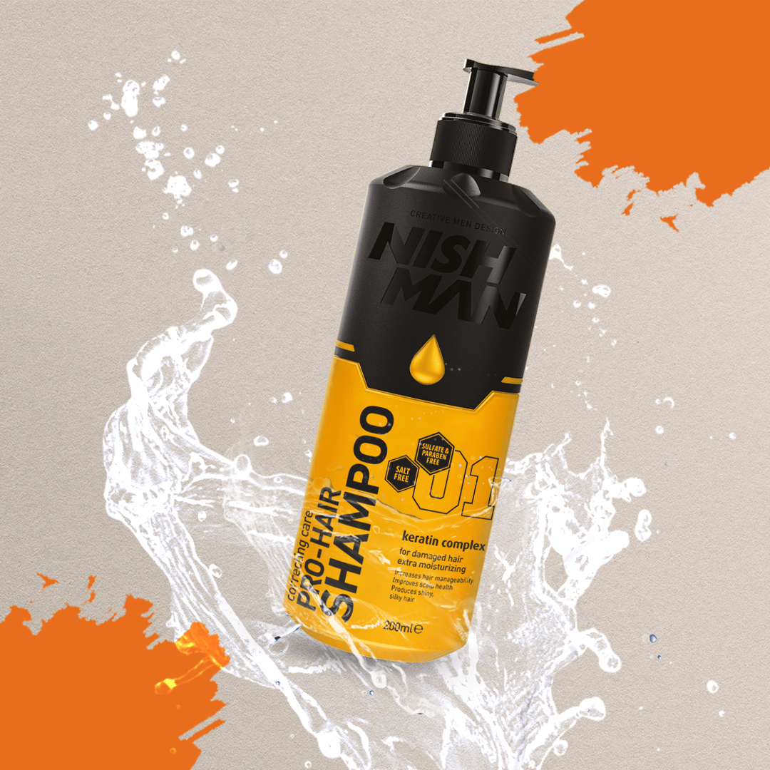 Nishman Pro - Hair Shampoo | Keratin Complex | For Damaged, Colored & Weekend Hair | 200 ML
