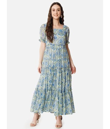 ALL WAYS YOU Women Georgette Printed Gown ( Multicolor )