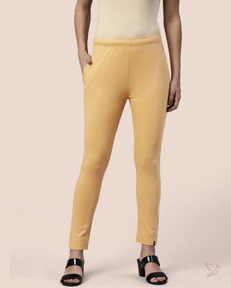 Sleek Kurti Pant - Caramel Custard-S / Caramel Custard