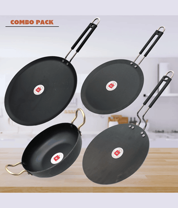 LAZYWINDOW Black Iron No Coating Cookware Sets ( Set of 1 )