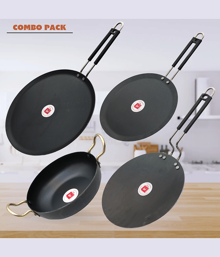 LAZYWINDOW Black Iron No Coating Cookware Sets ( Set of 1 )