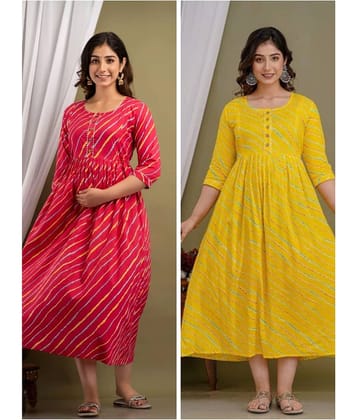 Nevisha Style Multi Color Cotton Maternity Kurta Pack of 2