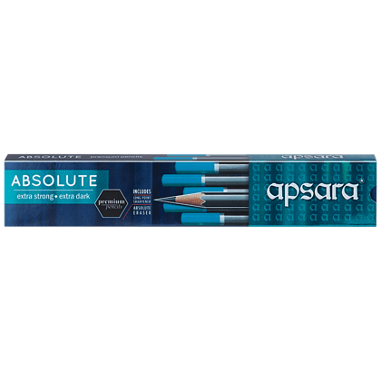 Apsara Absolute Extra Strong & Dark Pencil, Easy To Sharpen, 12 Pcs