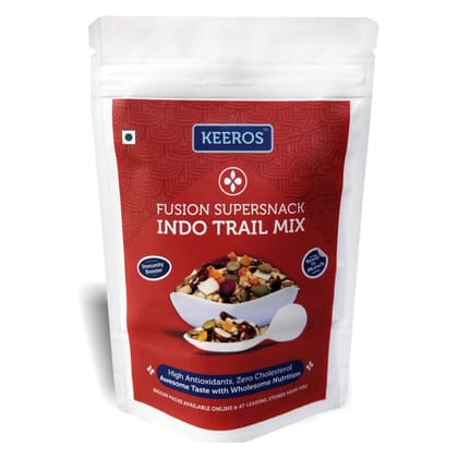 Keeros Slightly Sweet & Crunchy Indo Trail Mix, Healthy & Diabetic Friendly Fusion Super Snack, 200 gm Keeros Slightly Sweet & Crunchy Indo Trail Mix, Healthy & Diabetic Friendly Fusion Super Snack, 200 gm