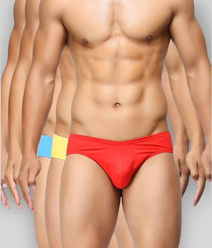 BASIICS By La Intimo Pack of 3 Cotton Blend Briefs For Men's ( Multicolor )