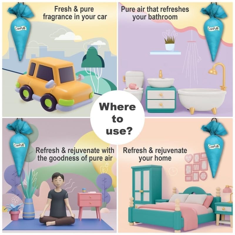 CamPure Camphor Kapoor Cone - Room, Car and Air Freshener & Mosquito Repellent 1 Cone CamPure Camphor Cone is Dual Purpose