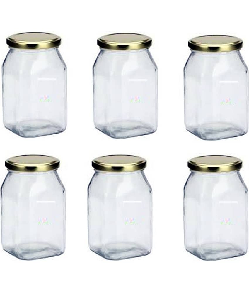 AFAST Coockes Jar Glass Transparent Dal Container ( Set Of 6 )