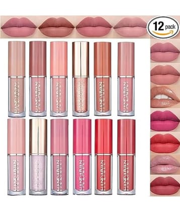 Blushis Handaiyan Multicolor Liquid Matte Waterproof Lipstick For Women, 2.5Ml Each (Pack of 12)