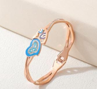 Stainless Steel Gold/Rosegold Plated Interlinked Enamel Evil