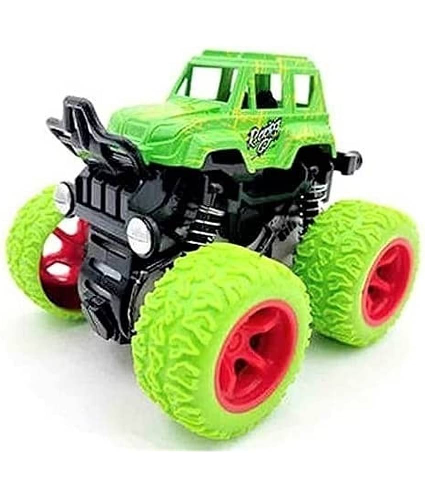 Eclet Friction Powered Monster Truck Toy, Push & Go 4WD Off-Road Car for Kids, Amazing Stunts, All-Terrain Grip, Vibrant Colors, for Boys & Girls, Birthday, Christmas, Fun Plays(set of 1 multicolour)