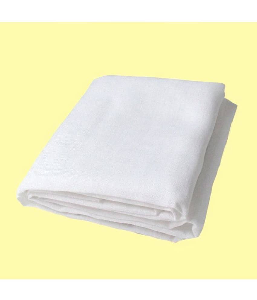 Makhanchor - White Linen Men's Unstitched Shirt Piece ( Pack of 1 )