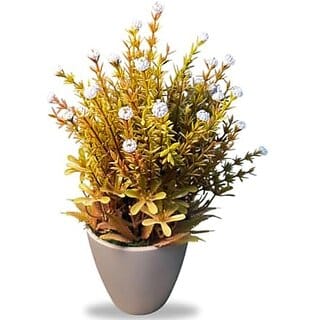 De Gardenia Artificial Bonsai Plant with Black Pot | Decorative Tabletop Accessory for Home Office Bedroom Balcony and Living Room | Realistic Faux Plant | 12 Inches Tall | Natural Look (2 Blue)