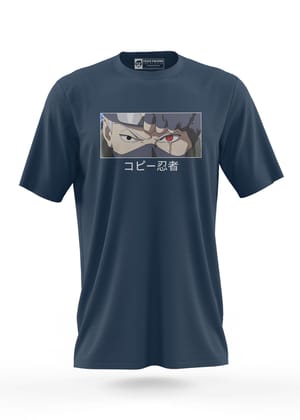 Kakashi With Susanoo Naruto Half Sleeve T-Shirt-Navy Blue / S