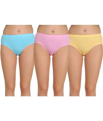Eve's Beauty Pack of 3 Cotton Women's Hipsters ( Multi Color )