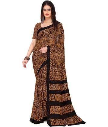 ANAND SAREES Georgette Printed Saree With Unstitched Blouse Piece ( Multicolor )