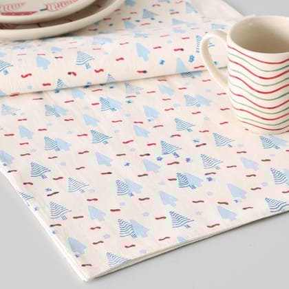 Cotton Table Runner - 13x60-13 inches x 60 inches / 1ft x 5ft / White / Blue / Red / 100% Cotton