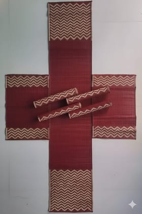 Sandhya Mat Unit Natural Madurkathi Masland Table Mat And Runner Set Handmade Eco Friendly Dining Decor Sandhya Mat Unit Natural Madurkathi Masland Table Mat And Runner Set Handmade Eco Friendly Dining Decor