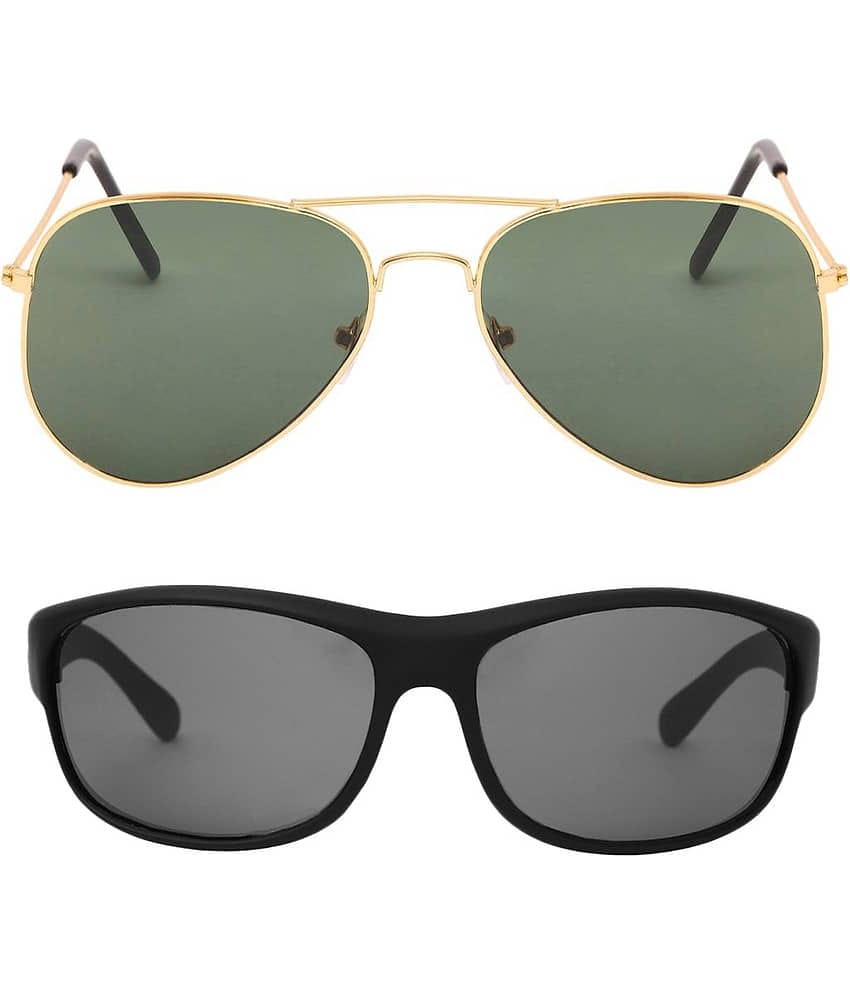 Kanny Devis - Black Wrap Around Sunglasses ( Pack of 2 )