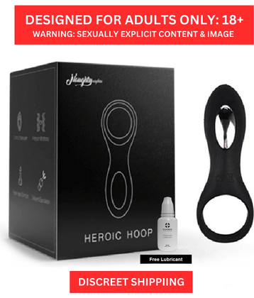 Naughty Nights heroic hoop adult vibrating Ring With USB Charging And 10 Vibration Modes + Free Kaamraj Lubricant