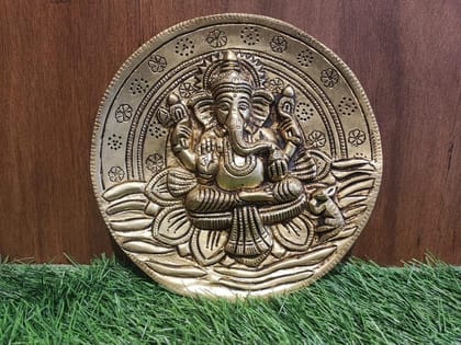BRASS GANESHA WALL HANGING PLATE BRASS GANESHA WALL HANGING PLATE