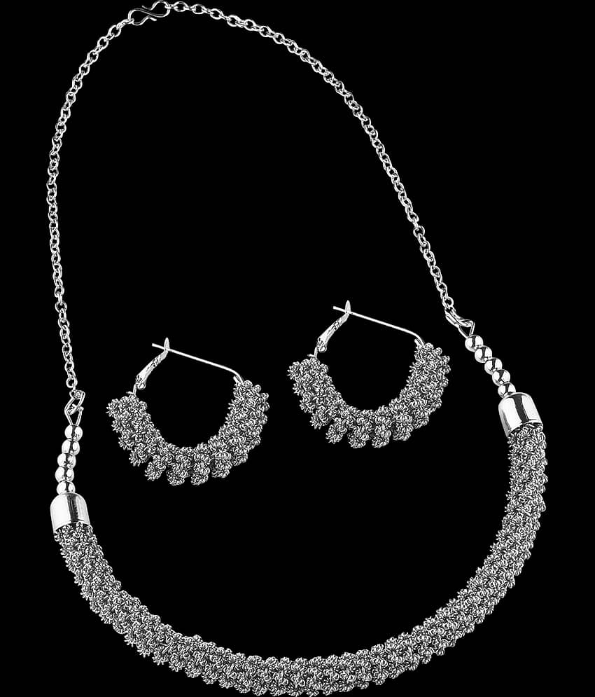 Silver Shine Alloy Silver Contemporary Contemporary/Fashion Antique Necklaces Set