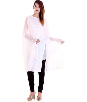 Apratim White Chiffon Dupatta - Single