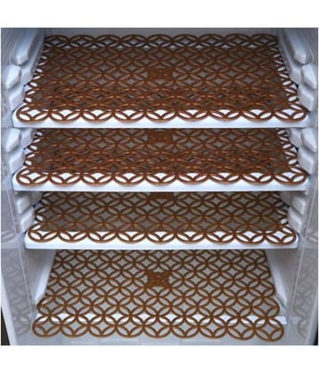 E-Retailer Set of 4 PVC Brown Fridge Mats