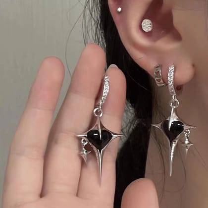 Cross Love Star Necklace / Earrings-Earrings Pair Only