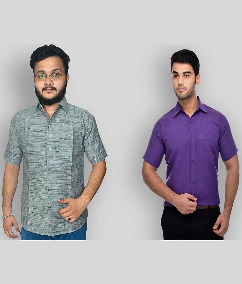 DESHBANDHU DBK - Multicolor Cotton Regular Fit Men's Formal Shirt (Pack of 2)