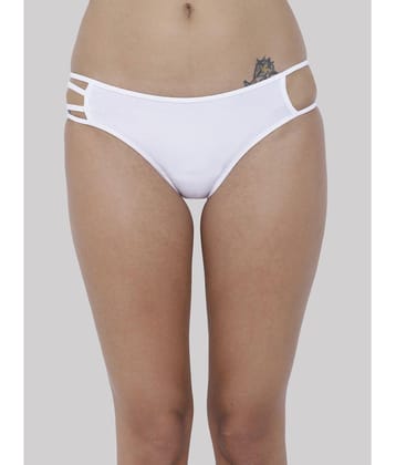 BASIICS By La Intimo - White BCPBK03 Polyester Solid Womens Hipster ( Pack of 1 ) - None