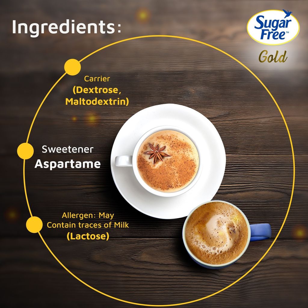 Sugar Free Gold, 100g, Jar| Equivalent to Sweetness from 2kg Sugar| India s No.1 Sweetner| Sweet like Sugar with Low Calories| Scientifically Proven & Tested