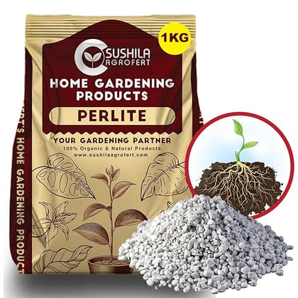 Perlite for Plants 1KG Potting Mixture Soil Best for Indoor Outdoor Plants Hydroponic Potting Media Mix Succulent Horticultural use Pack Of 2