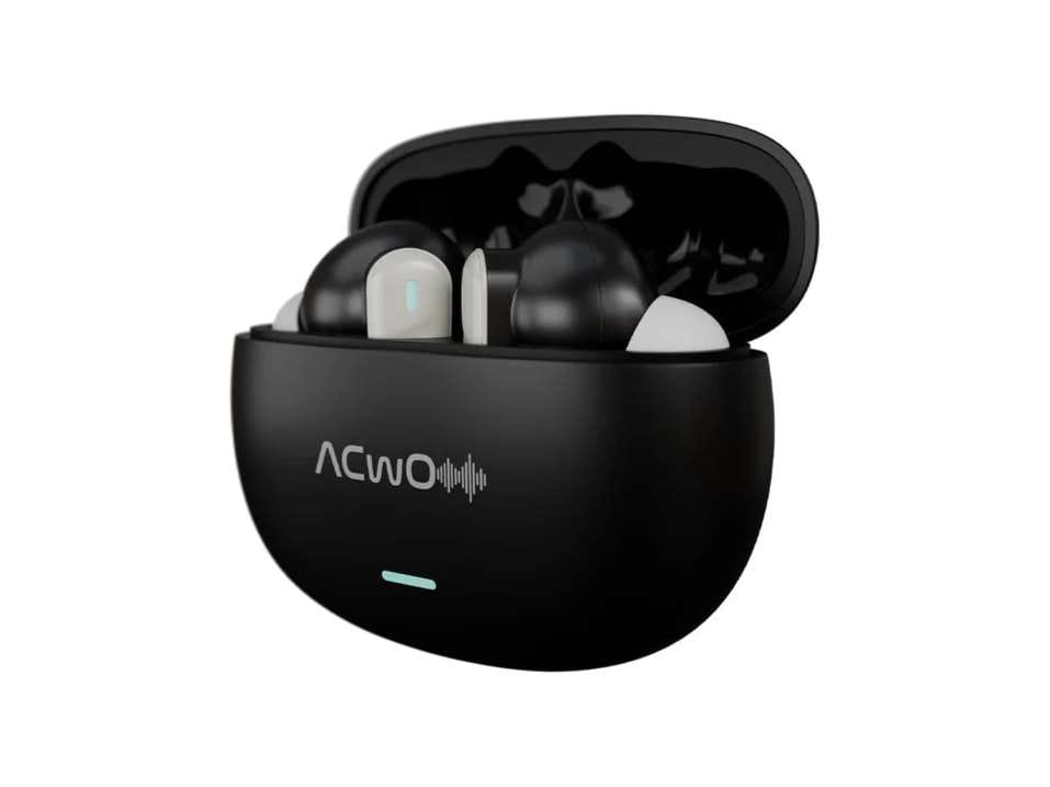 Acwo DwOTS 727 V2 New Version, in-Ear True Wireless Earbuds, 42-Hour Playtime, Pure Audio Technology, 25Db ANC, Sonic Shield Enc with 4 Mics - Cosmic Black