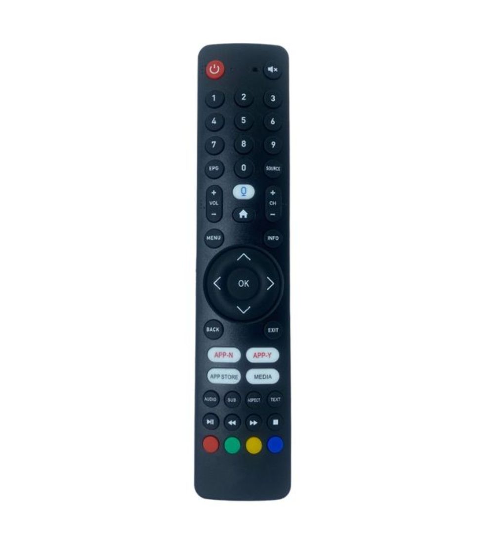 Smart TV Remote No. 1090 with App Store - Media Functions- Compatible-Replacement for Elista Smart TV LCD-LED Remote Control (Black)