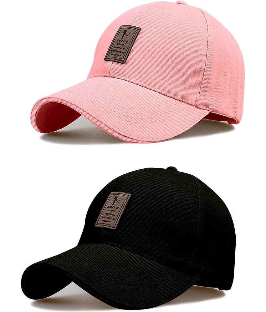 Alamos Pack of 2 Cotton Men's Cap ( Black )