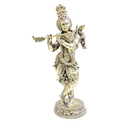 Brass Krishna Murti for Living Room & Mandir, Height : 15 Inch (BSMAS1806 K)