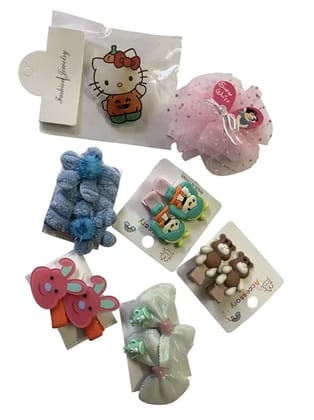 7Pcs Girls Cartoon Hair Clips | Cute Baby Kids Hair Accessories Set (Multi Design)
