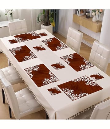 Sanraksshan PVC Floral Rectangle Table Mats & Coasters ( 40 cm x 32 cm ) Pack of 12 - Multi