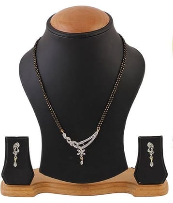 Youbella Alloy Gold Plated American Diamond Studded Mangalsutra Set