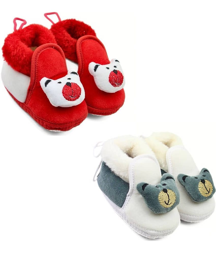 Neska Moda - MultiColor Booties For Baby Boy & Baby Girl 6-12 Months ( Pack of 2 )