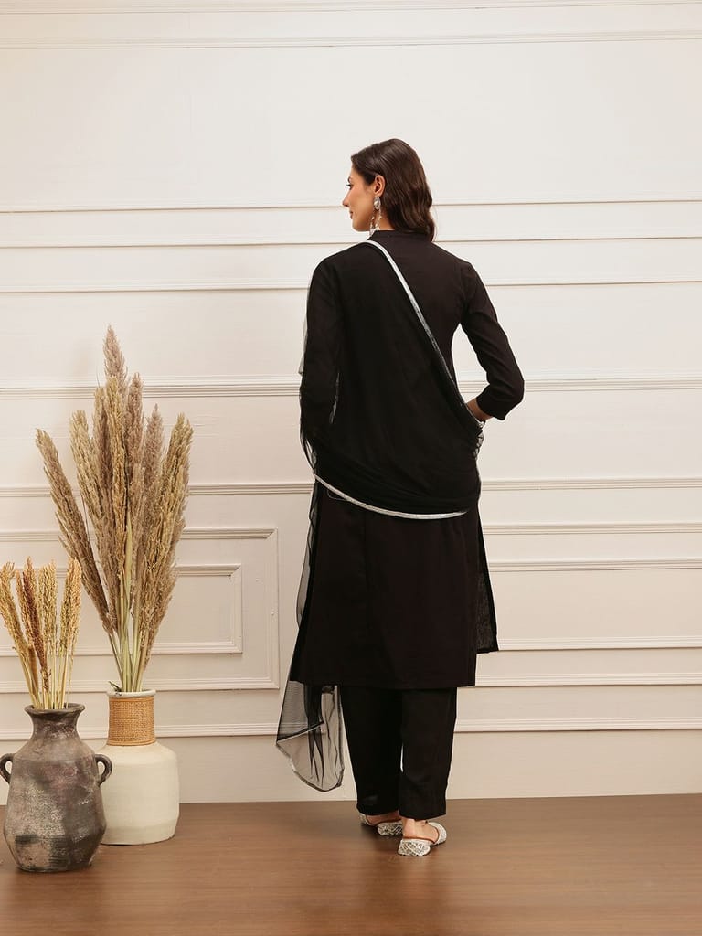 Lurex Emb Linen 3 Piece Kurta Set