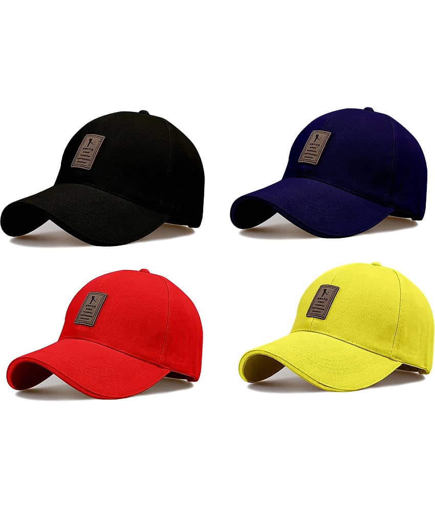 Babji Pack of 4 Cotton Men's Cap ( Black )
