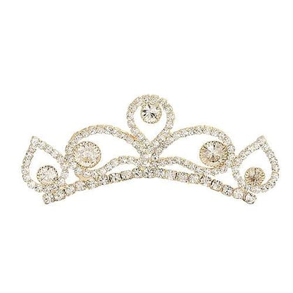 Crystal Tiara Crown with Comb Pin for Girls' Party
