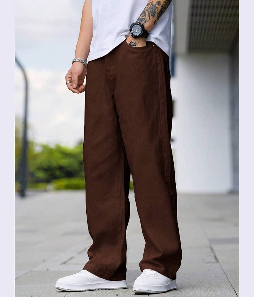 WOOMNY Flared Men's Jeans - Brown ( Pack of 1 )