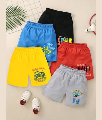 Kuchipoo Pack of 5 Cotton Blend Shorts For Boys ( Multicolor )