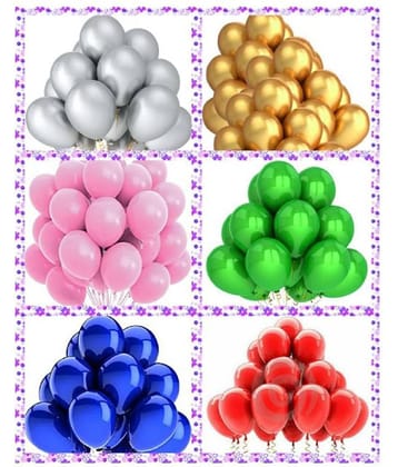 Kiran Enterprises 60 Pcs Party Decorations Balloons (Multicolour, Pack of 60)