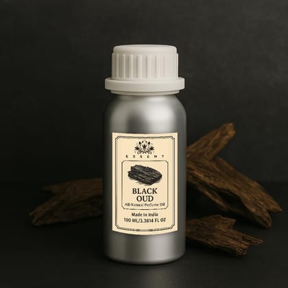 Essent Black Oud Unisex Roll-On Attar  3.38 fl. oz. (100 ml) | Long-Lasting Natural Fragrance | Alcohol-Free Perfume Oil