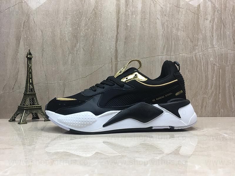 PumaMen's RS-X Trophy Trainers - Black/Gold-Euro 41