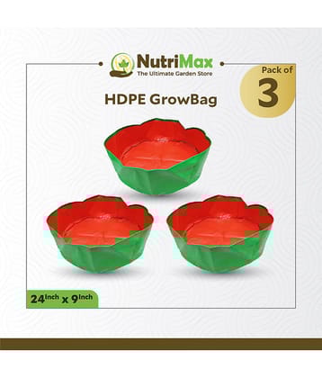 Nutrimax 200 GSM HDPE Grow Bags 24 inch x 9 inch Pack of 3 Outdoor Plant Bag